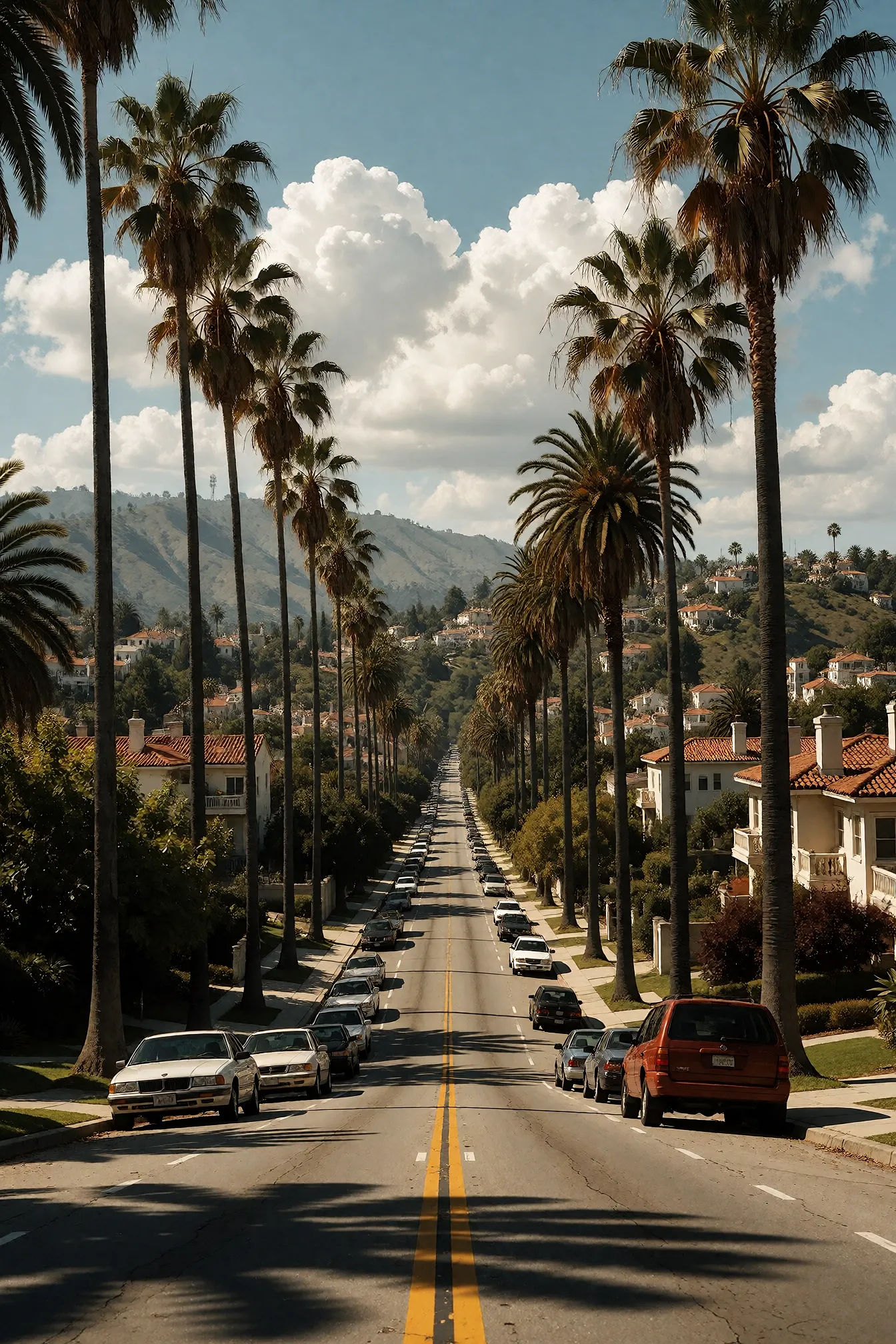 Palm trees under a blue sky