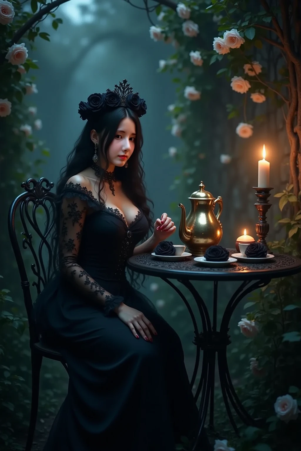 Gothic rose garden tea party 🥀