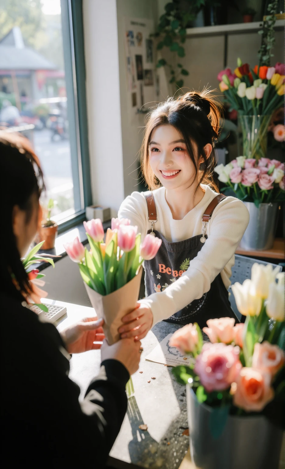 Smile and fresh tulips for you 💐