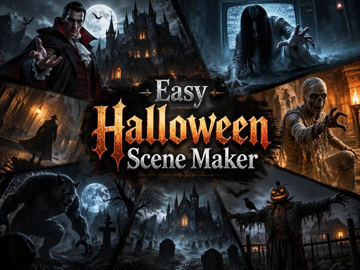 Criador de cenas de Halloween fácil