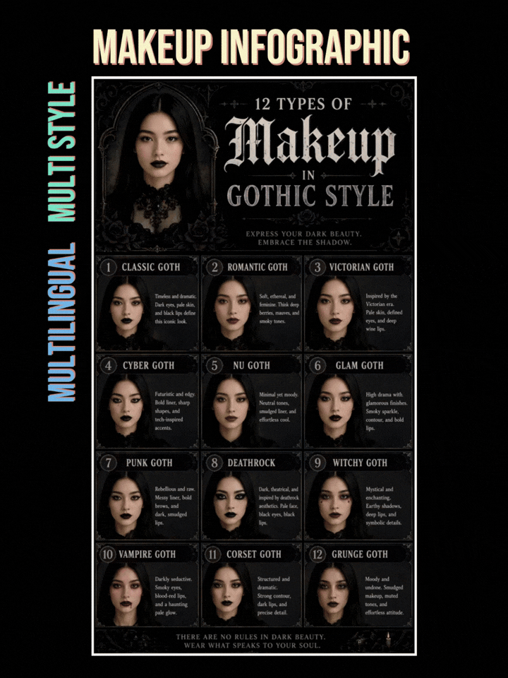 Makeup Infographics - Unlimited Styles - Multilingual - 4k