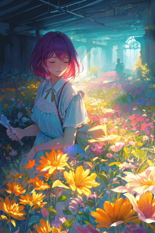 digital painting, best quality, ligne claire, vibrant colors, vivid colors, volumetric lighting. soft light, diffused lighting, (radiant light rays:0.85), bloom, caustics, subsurface scattering, dreamlike, lush detail, evocative