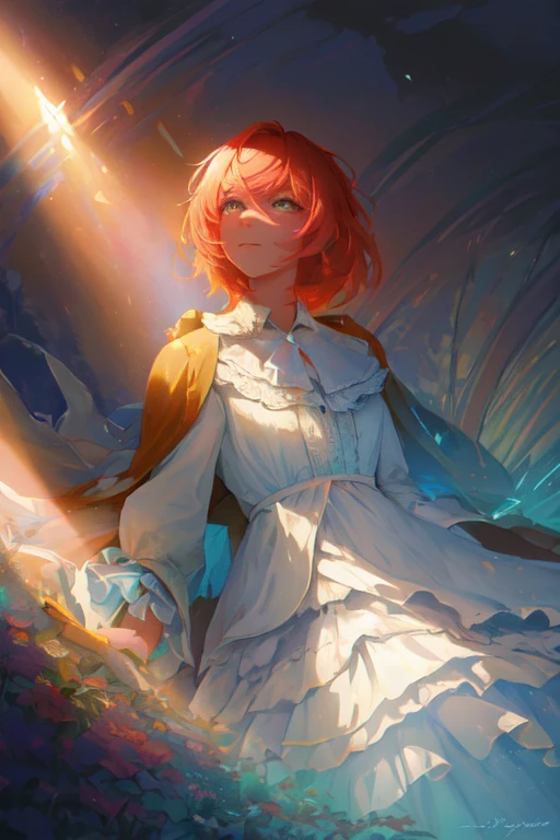 digital painting, best quality, ligne claire, vibrant colors, vivid colors, volumetric lighting. soft light, diffused lighting, (radiant light rays:0.85), bloom, caustics, subsurface scattering, dreamlike, lush detail, evocative