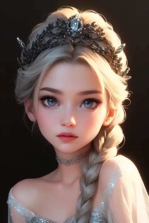 best quality, masterpiece, (elsa:0.8), upper body, blue eyes,