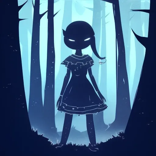 (darkflatartai)++ a girl with bright eyes in the forest