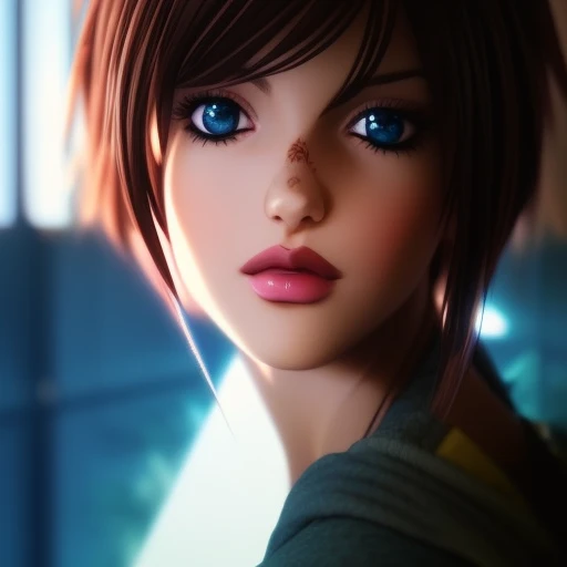 sexy cute brunette, newstl, 3D, 3d art, 4k, 8 k artistic photography, award-winning photograph, trending on Artstation, Beautiful, 8k resolution, insanely detailed, Intricate, Behance, Cinematic, dramatic atmosphere, cinematic lighting, digital art, dramatic angle, Dramatic light by denis villeneuve, [mix style "pixar and artgerm and dreams work"], Elegant, ethereal lighting, octane render, dynamic lighting, digital painting, extreme plus resolution, fake detail, full image, full of details, global illumination, golden ratio, golden warm light, high contrast, high detail, high res, highly detailed, hyper detailed, intricate details, Masterpiece, perfect composition, photorealistic concept art, Professional, ray tracing, rich deep colors, Saturated, sharp focus, sharp lighting, soft natural volumetric cinematic perfect light, studio photo, studio quality, Stylize, super detail, Symmetry, trending on pixiv fanbox, ultra detail, ultra detailed, unreal engine 5, volumetric lighting