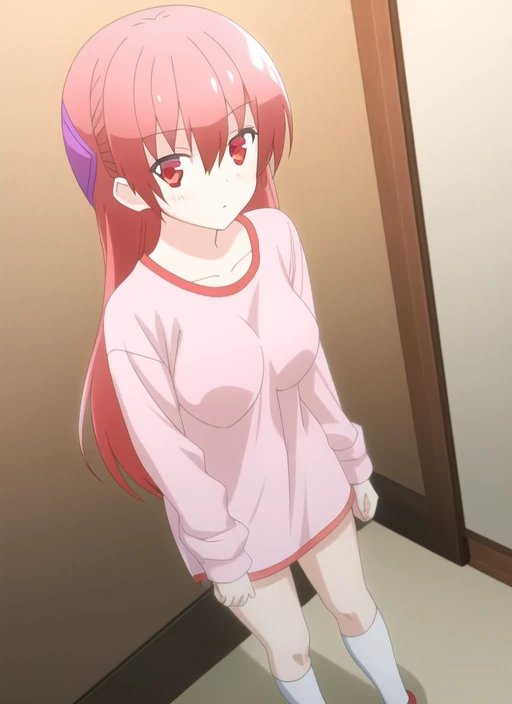 Tsukasa, 1girl, full body, standing, hair patch, oversized shirt <lora:overshirt:0.7>