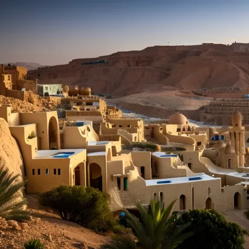 civsix_style beautiful full color 8k ultra HD raw (photo) of ((futuristic)) Yemenite city