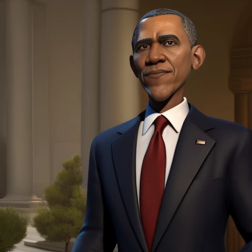 civsix_style beautiful full color 8k ultra HD raw (photo) of (Barak obama), detailed skin texture, (modular)