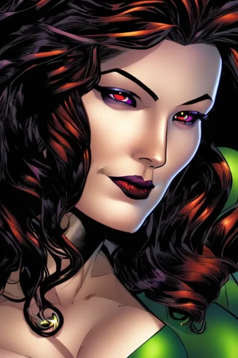 ComiDusk,comic book cover style, 1girl, solo,auburn hair, southern belle, green eyes, looking at camera, rogue from the x-men, art by artgerm, in the style of salvador lacrocca, ComiDusk