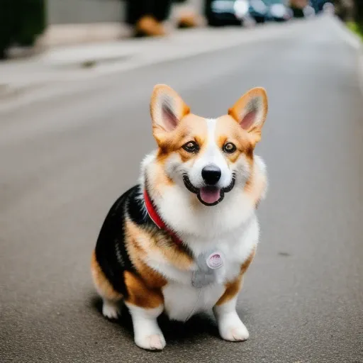 dog corgi, realistic, photo street, photo, highly quality, photography