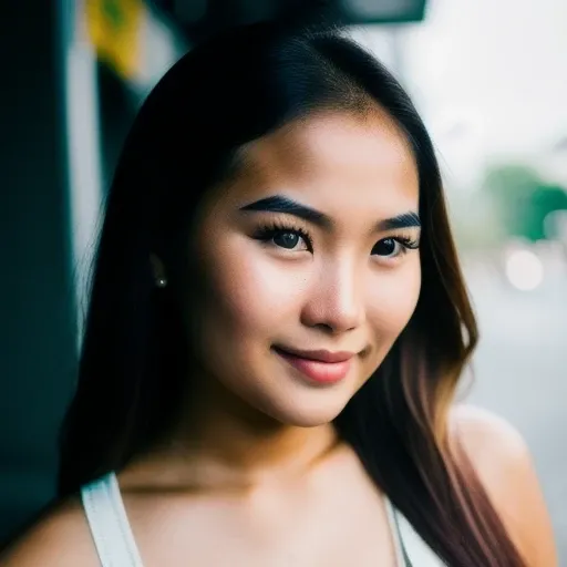 portrait of a cute young thai woman, realistic, photo street, photo, highly quality, photography