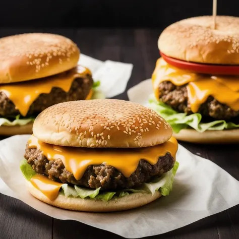 hamburger cheese:fastfood, realistic, cinematic, photography