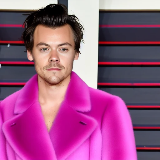 h4zza wearing a floor length pink fur coat