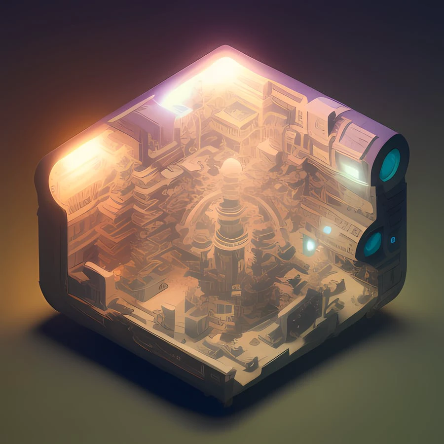 duskametrik isometric cutaway of a city at night cinematic lighting incredibly detailed duskametrik