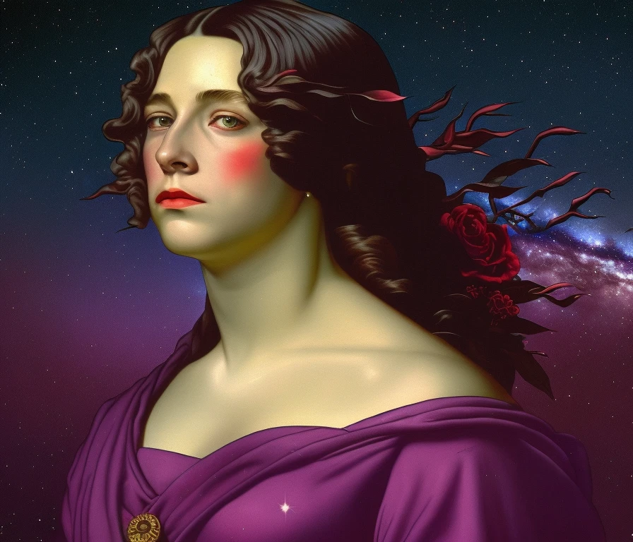 sadness, My tears are like the quiet drift Of petals from some magic rose; And all my grief flows from the rift Of unremembered skies and snows, realistic eyes, vector-art, people, Gustave Courbet, Norman Rockwell, fantasy night sky, nebulae galaxy colored light, detailed realistic professional art masterpiece by vector-art