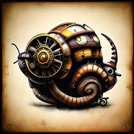 (steampunkai)++, snail, steampunk