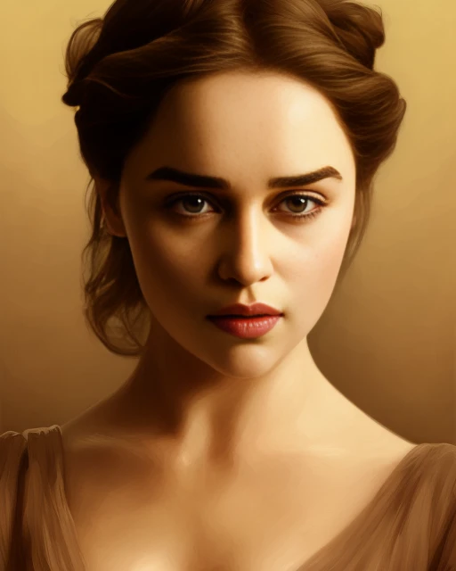 EmiliaClarke woman intricate, elegant, highly detailed, digital painting, artstation, concept art, smooth, sharp focus, illustration, art by artgerm and greg rutkowski and alphonse mucha and william-adolphe bouguereau