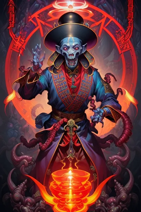Amazing anatomy, (fantastic Jiangshi fiction perfect art, 64k ultra hd:1.1), (art by apterus, art by dan mumford, art by lovecraft:1.2), best quality, 500px, cgsociety