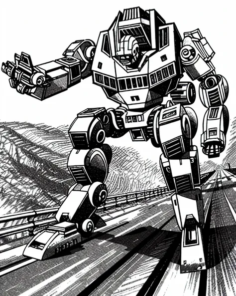 AllOldRPGArtS1 a mech on a motorway