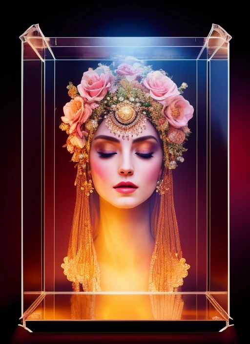 (knollingcase:1.2),
samdoesarts style (symmetry:1.1) (floral:1.05) woman as a beautiful goddess, pink and gold and opal color scheme, beautiful intricate filegrid facepaint, intricate, elegant, highly detailed, digital painting, artstation, concept art, smooth, sharp focus,
labelled, overlays, oled display, annotated, technical, knolling diagram, technical drawing, display case, dramatic lighting, glow, dof, reflections, refractions