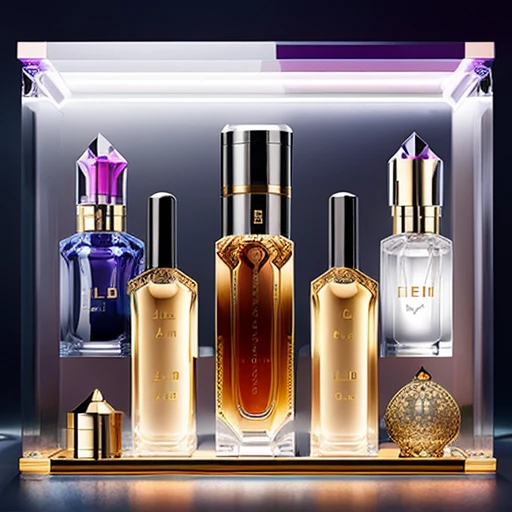 (Exotic perfume bottle design :1.2), knollingcase, display case, (labelled:1.2), overlays, oled display, (annotated:1.2), (annotations:1.2), technical, knolling, (diagram:1.2),technical drawing, dramatic lighting, octane, micro detail, glow, dof, reflections, refractions