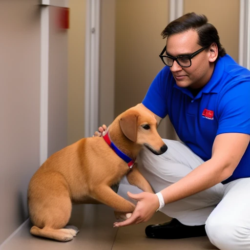 photo of man s4ntos working at an animal shelter