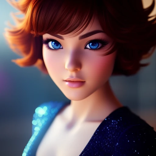 portrait, centered, sexy cute brunette woman, dbluth, 3D, 3d art, 4k, 8 k artistic photography, award-winning photograph, trending on Artstation, Beautiful, 8k resolution, insanely detailed, Intricate, Behance, Cinematic, dramatic atmosphere, cinematic lighting, digital art, dramatic angle, Dramatic light by denis villeneuve, [mix style "pixar and artgerm and dreams work"], Elegant, ethereal lighting, octane render, dynamic lighting, digital painting, extreme plus resolution, fake detail, full image, full of details, global illumination, golden ratio, golden warm light, high contrast, high detail, high res, highly detailed, hyper detailed, intricate details, Masterpiece, perfect composition, photorealistic concept art, Professional, ray tracing, rich deep colors, Saturated, sharp focus, sharp lighting, soft natural volumetric cinematic perfect light, studio photo, studio quality, Stylize, super detail, Symmetry, trending on pixiv fanbox, ultra detail, ultra detailed, unreal engine 5, volumetric lighting