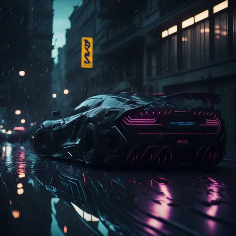 sport car,tuned, motion, (at night:2) (motion blur:1. 3), movie action scene, (Need for Speed:1. 1), wet reflection, racing game, (cityscape in background:1. 5), (detailed stunning environment:1.5), moody dark atmosphere, neon underground aesthetics, (sci-fi), cyberpunk, blade runner, cinematic, cover art, (low front angle),intricate, (highly detailed:1.5), digital painting, digital art, artstation, concept art,(color contrast:1. 1), (Wide lens:1.5),best quality masterpiece, (photorealistic:1.5), sharp focus, 8k, HDR, shallow depth of field, broad light, high contrast, light sparkles, chromatic, sharp focus,transparent,(clear photo:1.5)