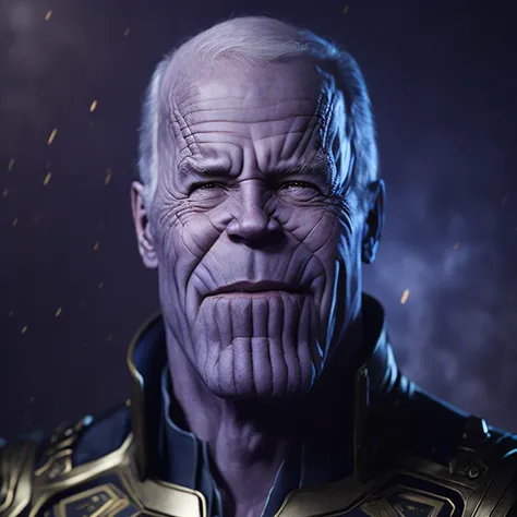 realistic portrait photo of Joe Biden, thnos,