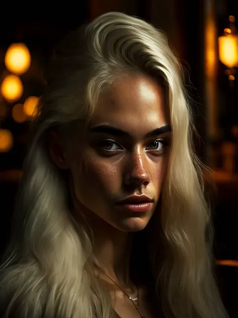 (((photograph))), (((hyperrealism))), award-winning photo, a white cute girl, 18 yo, long white hair elegant beautiful woman waiting tables, (masterpiece) (best quality) (detailed) (8k) (HDR) (wallpaper) (cinematic lighting) (sharp focus) (intricate), action shot