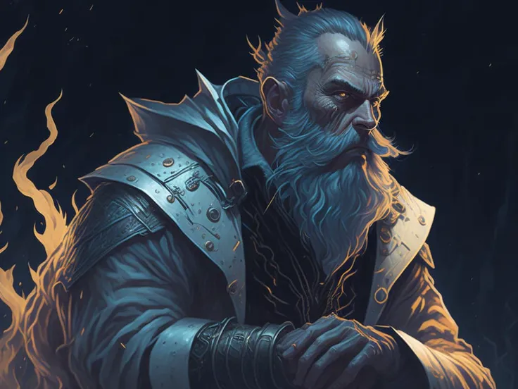 an old bearded man in a white and gold outfit sitting on a stone throne with a gold crown on his head and a blue and gold robe on his chest, Donato Giancola, magic the gathering artwork, an ultrafine detailed painting, fantasy art, trending on artstation, (Peter mohrbacher:1.5), hyper detailed, insane details, intricate, elite, elegant, luxury, Greg Rutkowski, sticker, beautiful character design, double exposure shot, luminous design