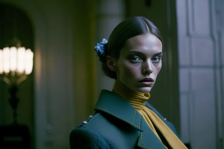 female model, bokeh, cinematic composition,
Styling by Balenciaga, Wes Anderson, Tim Walker & Lina Tesch. Sharp Focus,