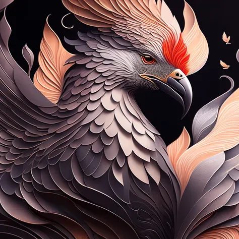 intricate, (digital painting:1.2) closeup of phoenix firebird, (black background), by Artgerm, concept art, (coherent: 1.3), trending on artstation, iolibt, vfx, Blender and Photoshop, excellent composition, cinematic atmosphere, dynamic cinematic lighting, aesthetic, very inspirational, arthouse
