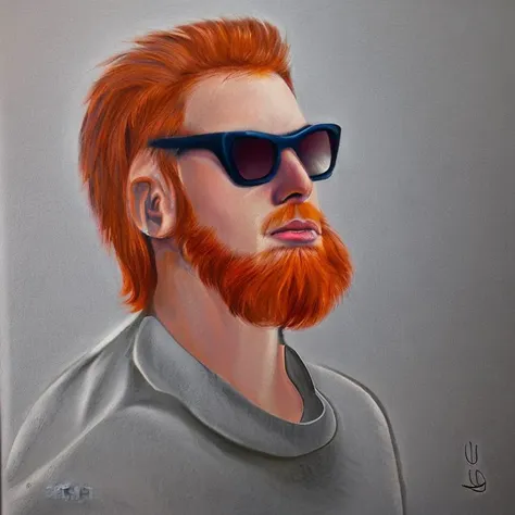 Man with red hair and sunglasses