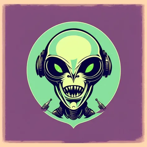 alien head in PrintDesign Style