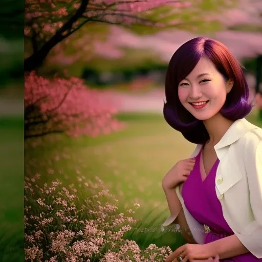retro photography, 1960s , AGFA, Kodak, 1girl, portrait, looking_at_viewer, smile, japan, tokyo, cherry blossom, octane render, solo, rtrophto1