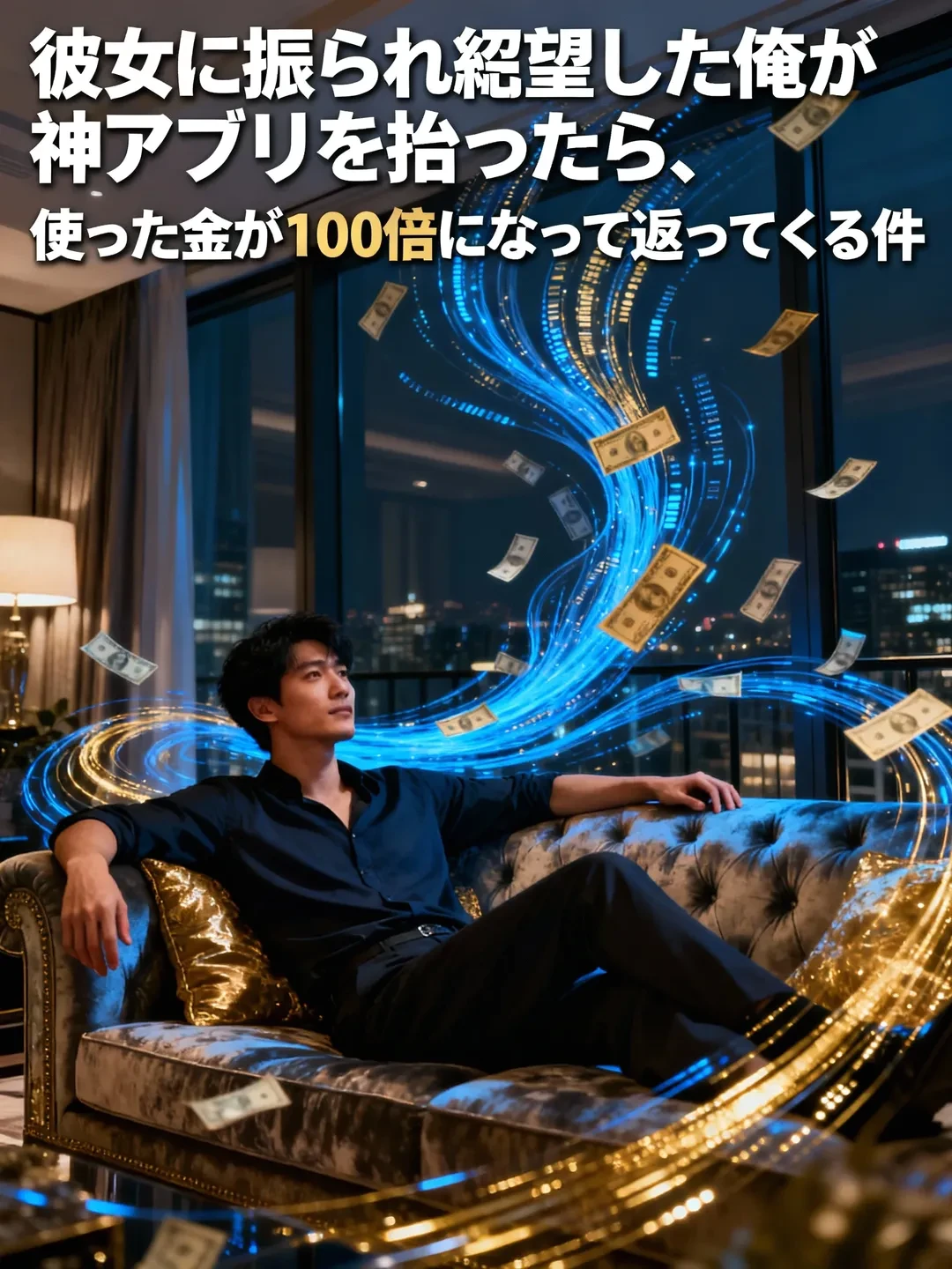 彼女に振られ絶望した俺が神アプリを拾ったら、使った金が100倍になって返ってくる件