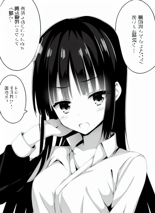 Natsume 1girl, (black and white comic style), (scratching head), dynamic pose, low detail comic, hand on head,
hires, high quality, 4k high resolution