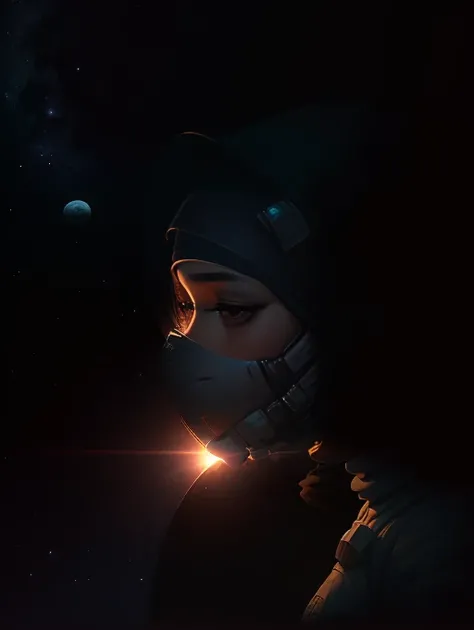 deep space, view of distant earth,

(airlock:1), moon base, sci-fi

full body portrait of (1woman:1) in a space suit inside of an airlock on the surface of the moon, gray surface of the moon, gray rocks,
(Muslim:1.1), (transparent visor:1) showing (face inside helmet), focus on the face,
small perky breasts, slender figure, lanky, libertine sexual behaviors and sardonic attitude, female anatomy, female character, female education, female focus, dynamic angle, expression of desire, flirting,

50mm, 8k, hyper realistic, photorealistic, <lora:epiNoiseoffset_v2:0.66>