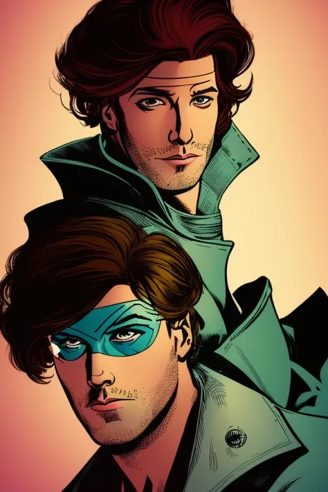 1boy, Remy Lebeau, Gambit, male_focus, portrait, 2000s comic book style,  digital art  ,auburn hair, rim lighting, cinematic lighting, illustrated background , l duskz1