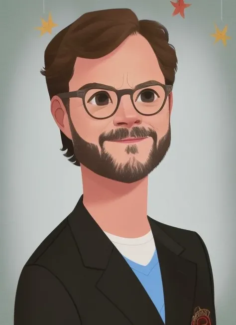 btywtrclr, portrait of Rainn Wilson as dwight schrute, the office tvshow