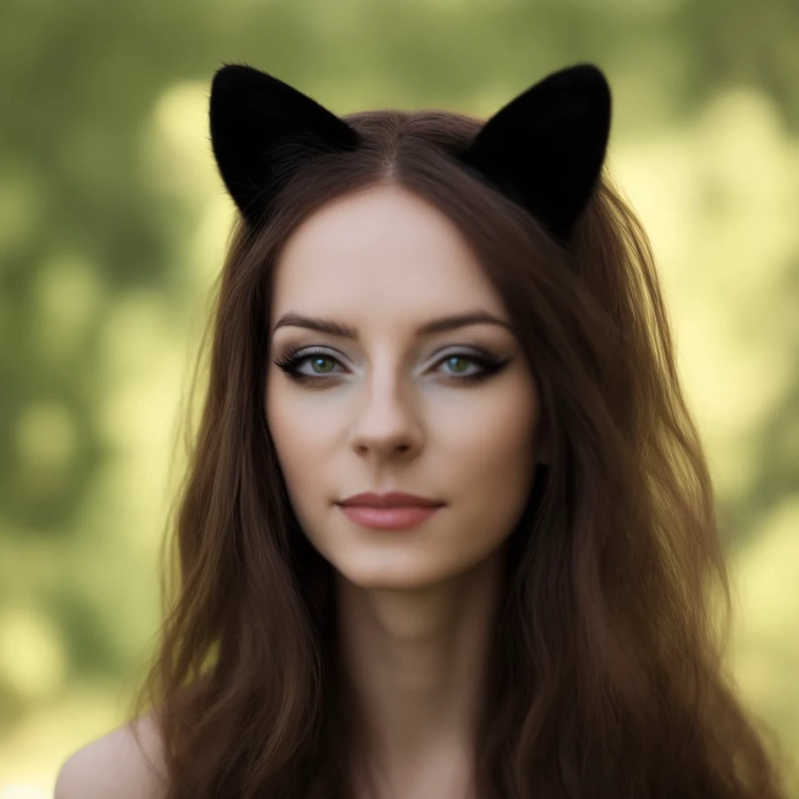 beautiful young woman, cat ears