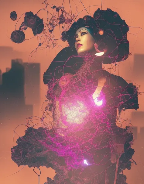 digital painting by hannah hoch and andre breton, ((forced perspective)), 3d, ray tracing, gozo lace, full body, dynamic pose, angles, forced perspective, shocking, bubble clouds, dynamic pose, angles, depth, mist, rain, industrial decay, fascination, assembly line, roses, wine glass, smiling, happy, excited, dadaist movement, private collection, cinema4d, long limbs, chaos, splatter, Decoupage, award winning painting, surrealist movement, dada, pointillism, copper wire, avant garde, a group of people, a crowd, excessive complexity, ((white dress)), gears and pipes, official documents, newspaper clippings, 8k, ((Fibonacci)), ((perfect eyeliner)), experimental, ambient occlusion render, camp, medusa, cinematic lighting, moonlight, hdrp, tall buildings, wind, stars, nebula, depth, low cut dress, elaborate, intricate, ornate, alluring, sexy, beautiful