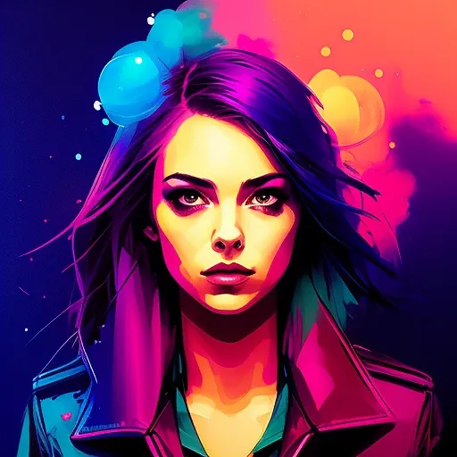 (snthwve style:1) (nvinkpunk:0.7) drunken beautiful woman as delirium from sandman, (hallucinating colorful soap bubbles), by jeremy mann, by sandra chevrier, by dave mckean and richard avedon and maciej kuciara, punk rock, tank girl, high detailed, 8k, sharp focus, natural lighting, subsurface scattering, f2, 35mm, film grain