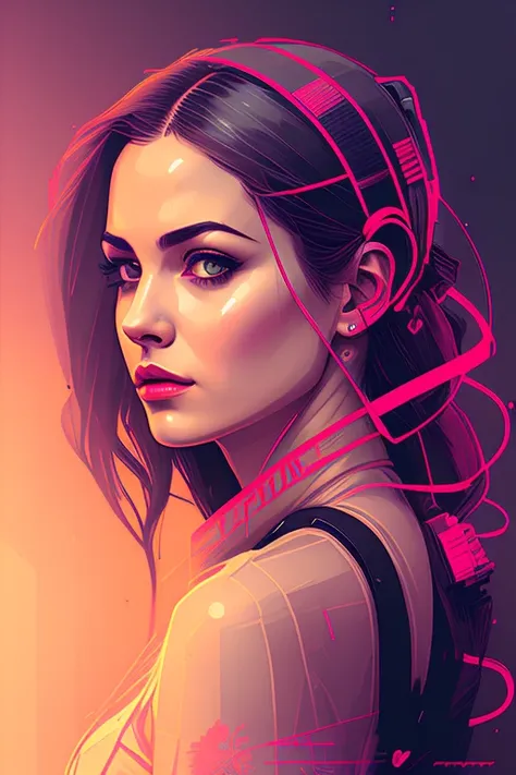 snthwve style nvinkpunk Charlie Bowater realistic Lithography sketch portrait of a woman, flowers, [gears], pipes, dieselpunk, multi-colored ribbons, old paper texture, highly detailed
