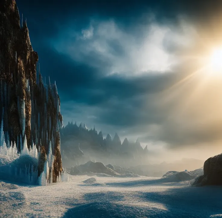 surreal, future, crazy, weird, ice, scary, natural sunlight,  midday, perfect composition, beautiful detailed intricate insanely detailed octane render 8 k artistic photography, photorealistic concept art, soft natural volumetric cinematic perfect light, chiaroscuro, award - winning photograph, masterpiece, oil on canvas