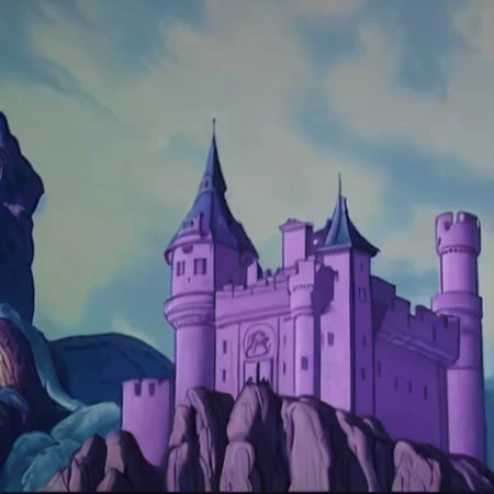 award winning masterpiece illustration of a castle, filmation motu style, trending on artstation, highly detailed, rendered with Unreal Engine, 8k