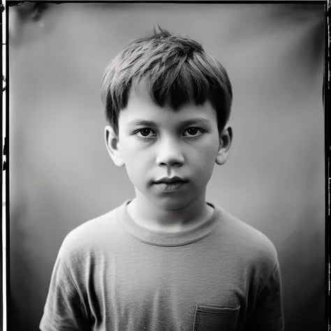 studio portrait of oldpt young boy photograph, full body, large format, highly detailed, Kodak Tri-x 400, AnalogFilm768