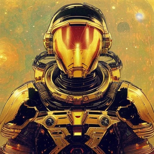 (planets:1.3), cosmic, space, high-tech, (golden:1.5), (black:1.5), (Frightening:1.3) (RFNKTRY), (by Artist Akihiko Yoshida:1.3),(by Artist Ross Tran:1.3),(by Artist Tsutomu Nihei:1.3),masterpiece, 4k, HD, art inkpunk
